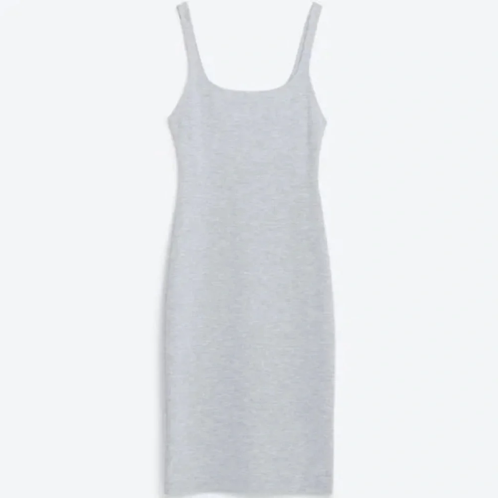 Zara Trafaluc Grey Bodycon Stretch Back Slit Knee Length Casual Dress size S - Picture 1 of 7